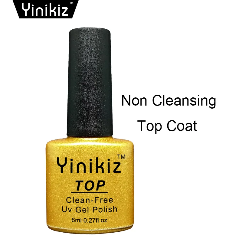 top coat Yinikiz 6 цветов зеркальный титановый Гель-лак для ногтей УФ светодиодный красный блеск лак для ногтей Блестящий лак для ногтей Полупостоянный гель - Цвет: top coat
