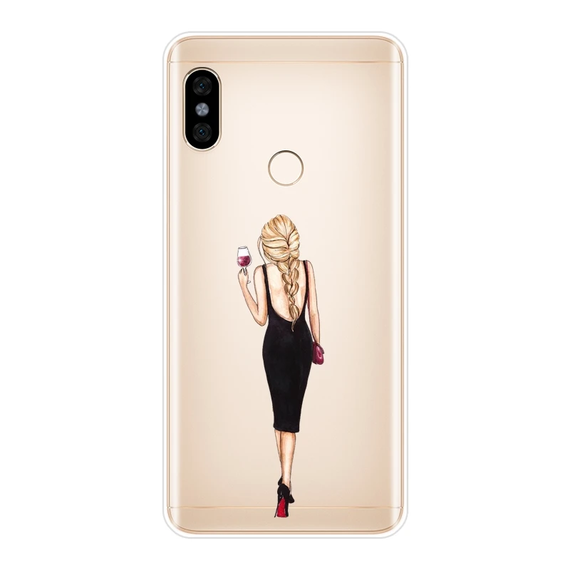 Задняя крышка для Pocophone F1 Xiaomi Redmi Note 4 4X 5 5A 6 Pro Prime Черный силиконовый чехол телефона