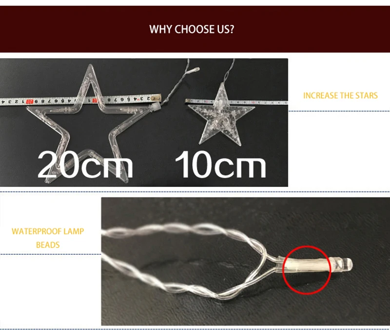 2,5 м 138 светодиодные гирлянды со звездами рождественские китайские фонарики гирлянда светодиодная занавеска для свадьбы домашнее украшение для вечеринки в день рождения
