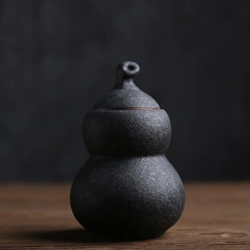 Керамическая керамическая банка для хранения чая с ржавчиной глазурью в