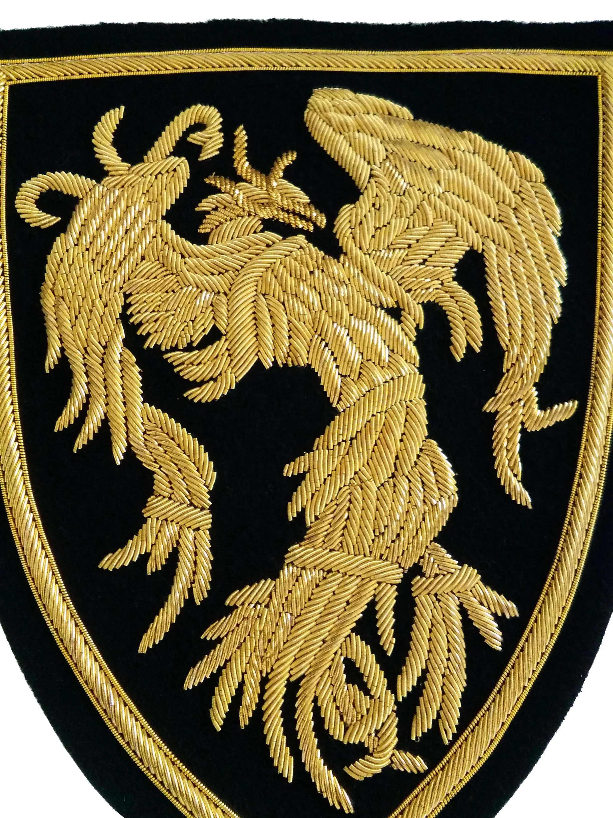 Handmade bullion wire embroidery/Goldwork badge Extra Large Size Golden phoenix~~~~ | Дом и сад