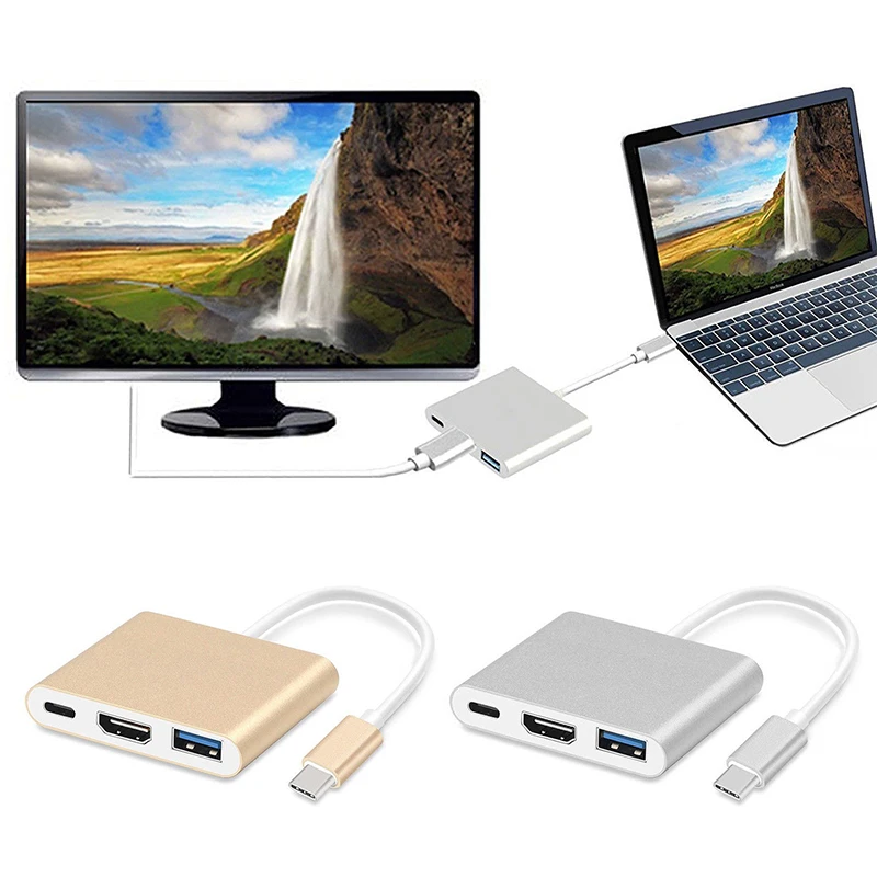 Новинка 2019 type C к USB 4K HDMI 3 0 в 1 концентратор адаптер для Apple Macbook Android мобильный