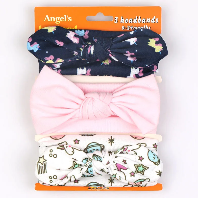 3 шт./лот детские детская одежда для девочек повязка ухо Hairband узел Головные уборы