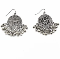 pendientes mujer earings handmade ethnic gypsy party jewelry heavy metal chandelier earrings beads tassel dangle science