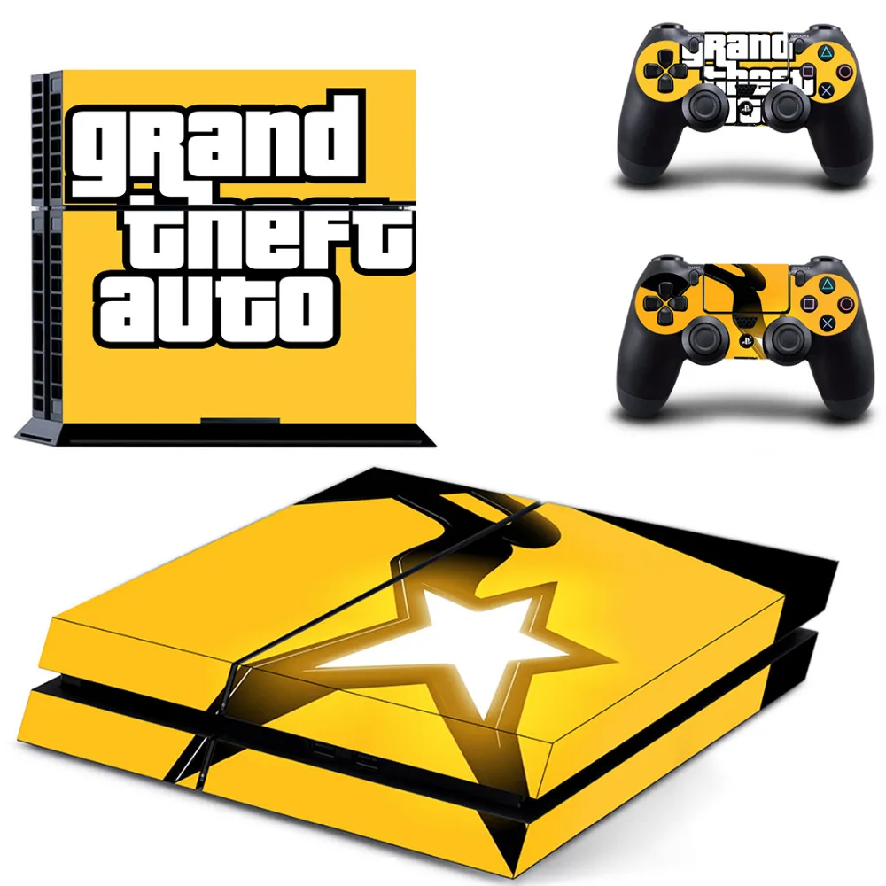 Grand Theft Auto V GTA 5 PS4 наклейка для sony playstation 4 консоль и 2 контроллера PS4 наклейка для кожи виниловая