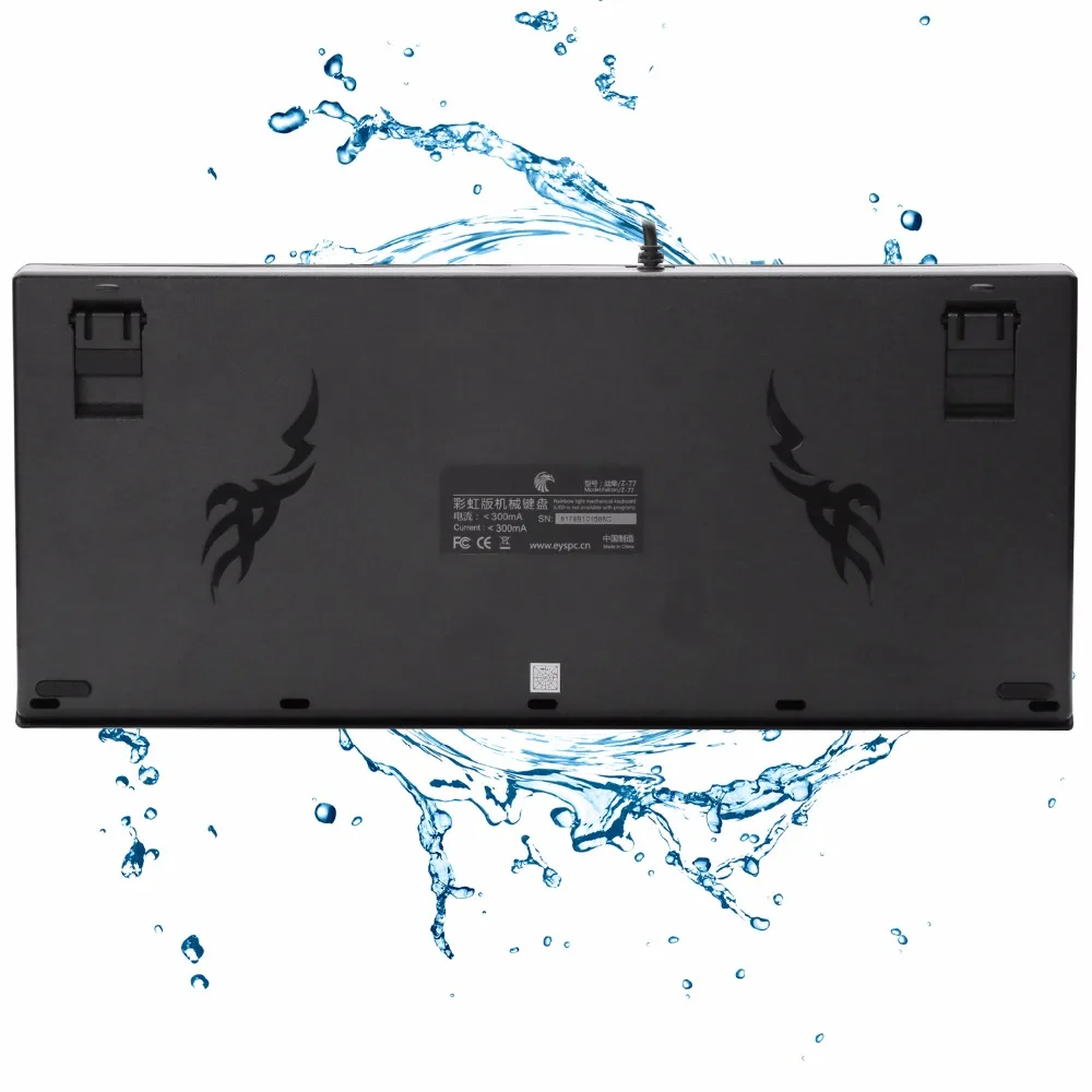 Z77 светодиодный дисплей Механическая игровая клавиатура переключаемые синие