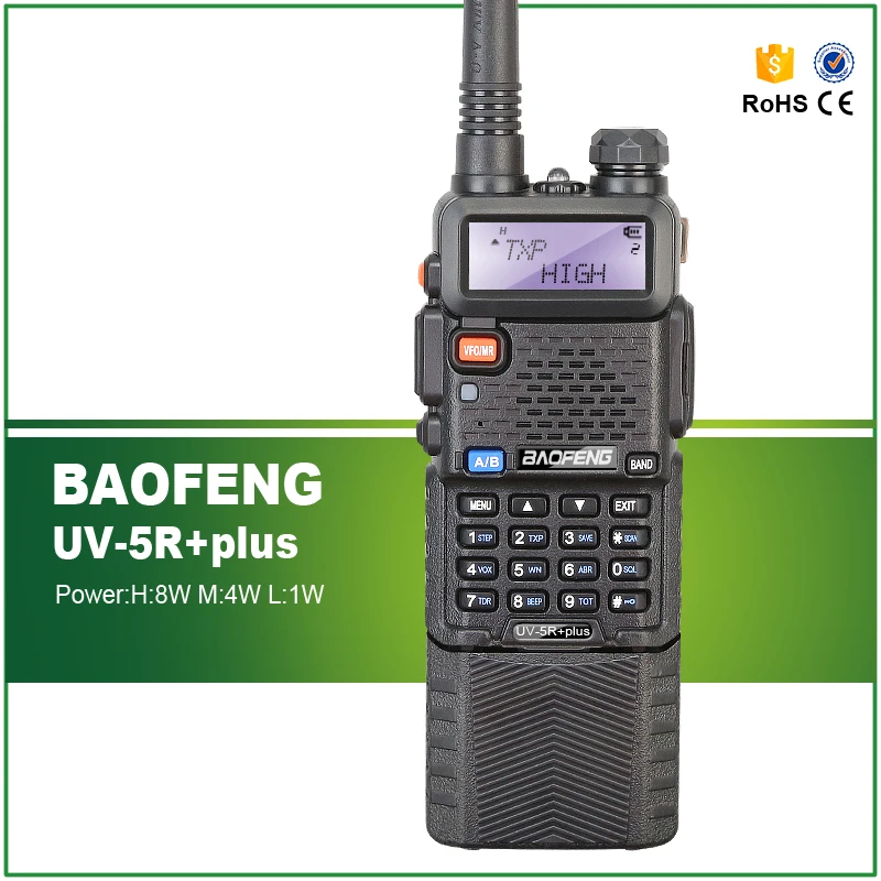 Новое поступление двухсторонняя рация Tri-Power 8 Вт/4 Вт/1 Вт Двухдиапазонная Baofeng UV-5R