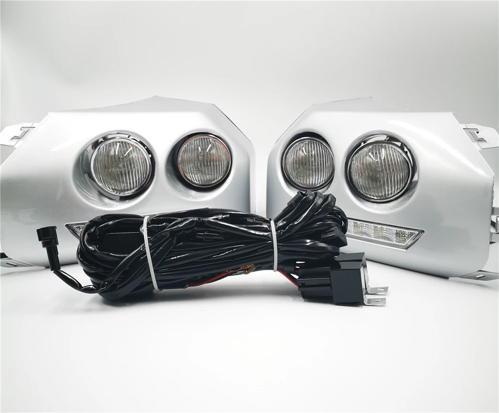 1 пара автомобиля светодиодный DRL Дневной Бег светильник для Toyota Fj Cruiser 2007 2008 2009 2010 2011 2012 2013 рама противотуманной фары противотуманные светильник