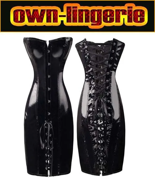 

free shipping sexy red leather corset, lace up body slim pvc corset sexy club long bustier dress long leather corset