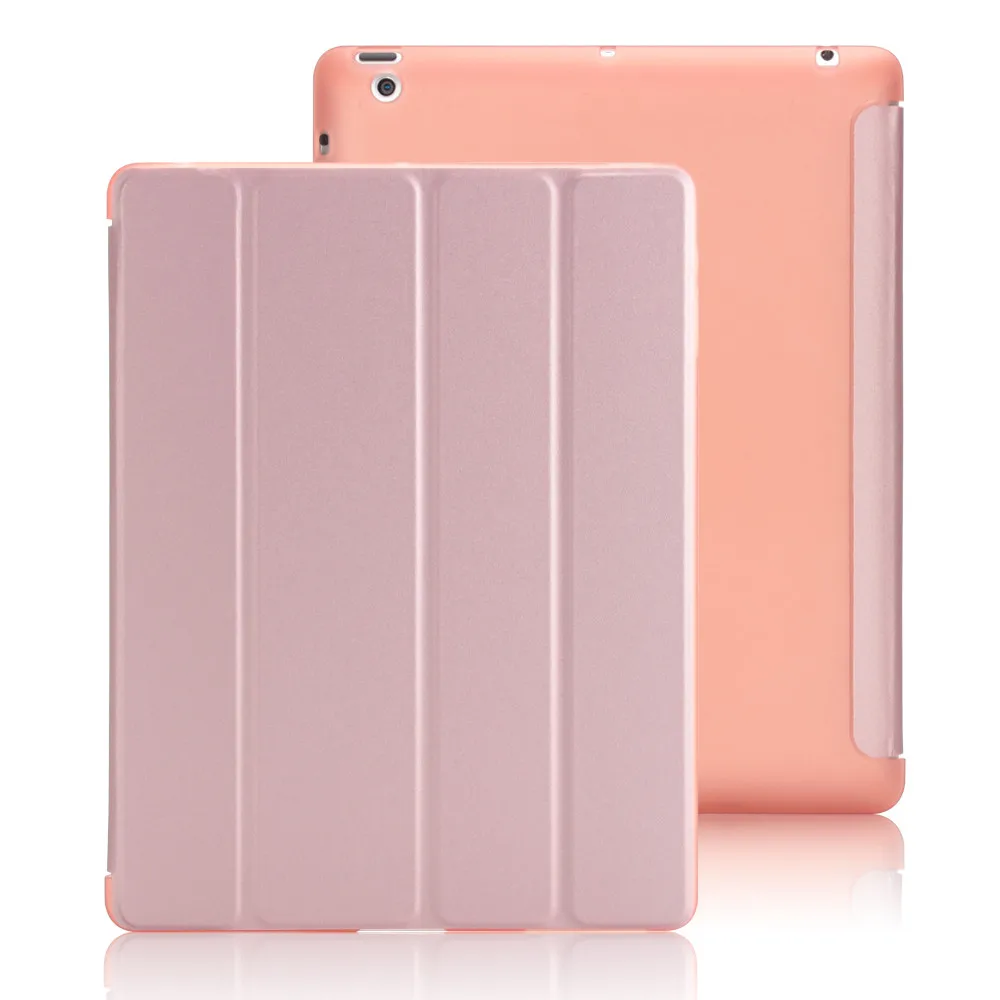 Чехол для iPad 2 3 4, golp Ultra Slim искусственная кожа флип чехол мягкая Вернуться ТПУ Magentic Smart Cover для iPad 2 3 4 A1430 a1460 - Цвет: Rose Gold
