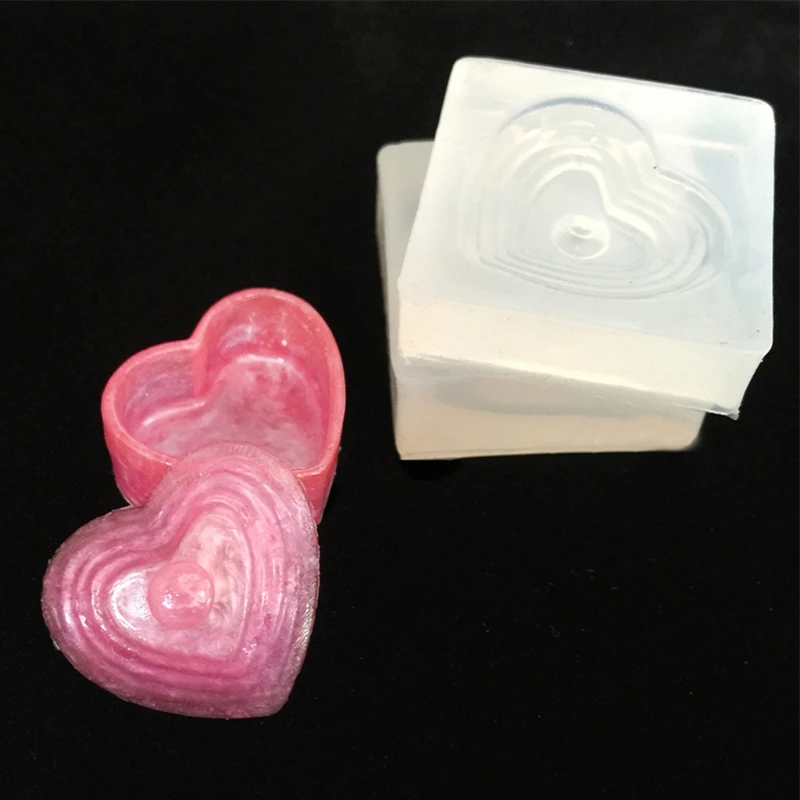 

Jewelry Mold Heart Shapes Making Pendant Silicone Resin For Cake DIY Craft Tools