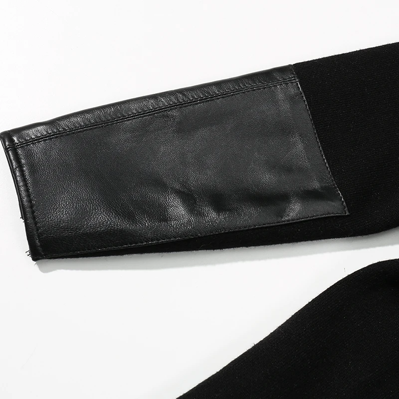 2019 Women Leather Trench Coat Autumn Long Black Lady Knitting Clothes Belt Overcoat Plus Size | Женская одежда