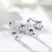 everoyal fashion women silver 925 earrings jewelry female cubic zirconia round hoop earrings for girls accessories birthday gift