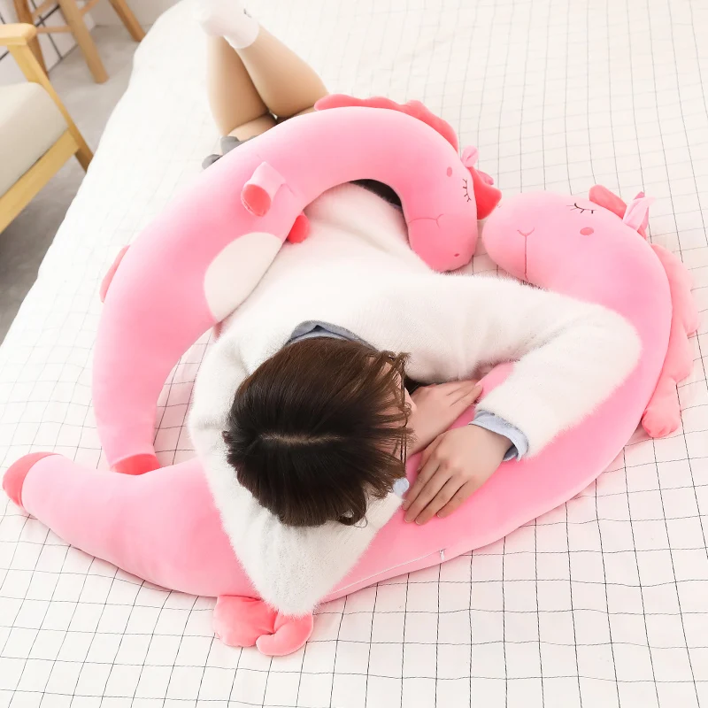 60-100cm Kawaii Cartoon Cute Unicorn Dinosur Coorodile Plush Toy Soft Long Pillow Sleeping Boyfriend Gift | Игрушки и хобби