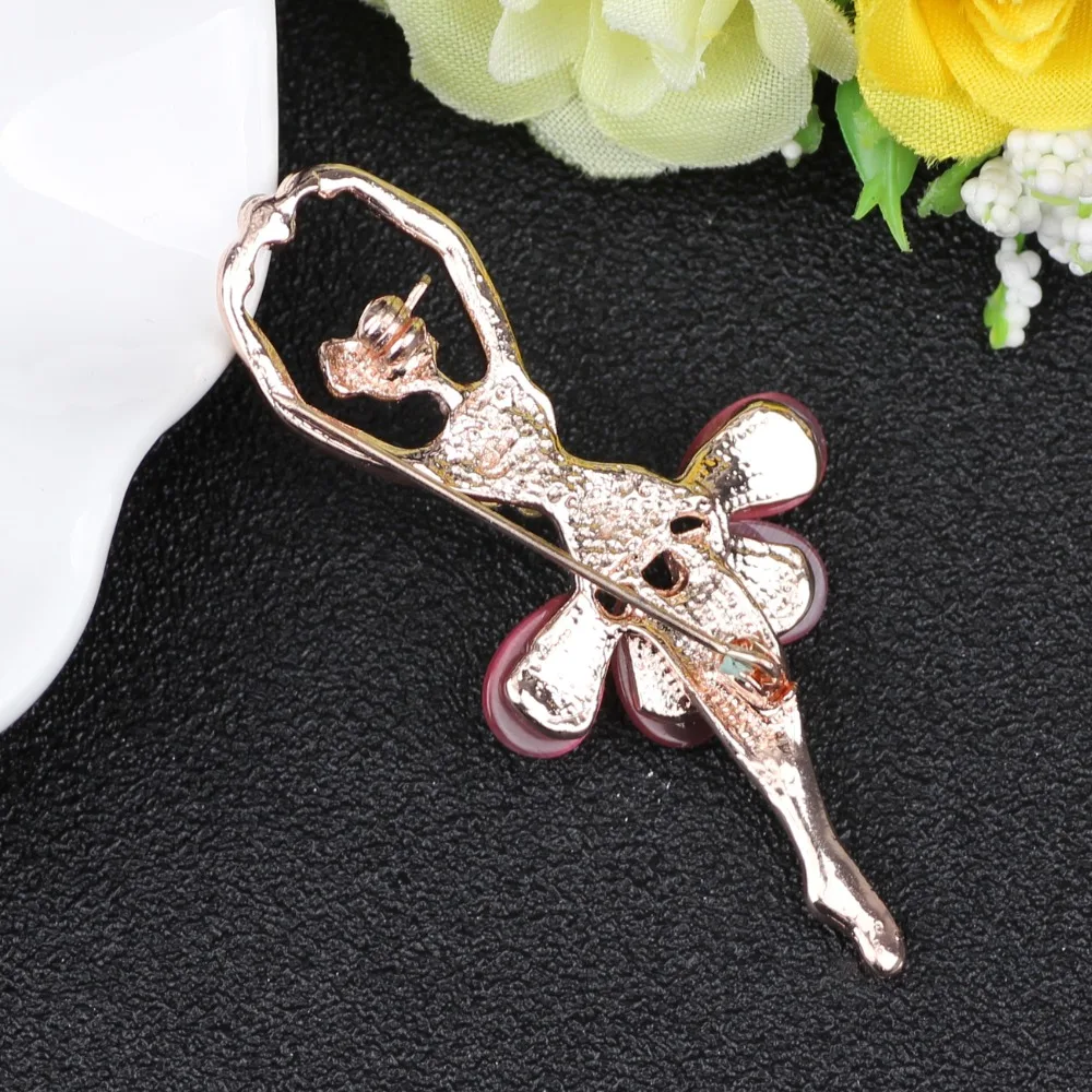 WEVENI Стразы балетные костюмы для танцев рисунок деревянная брошь ручная работа