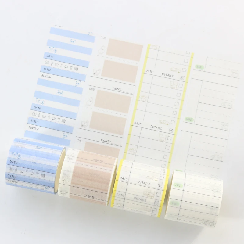 Domikee Творческий мультфильм школьников календари время васи ленты для ежедневник