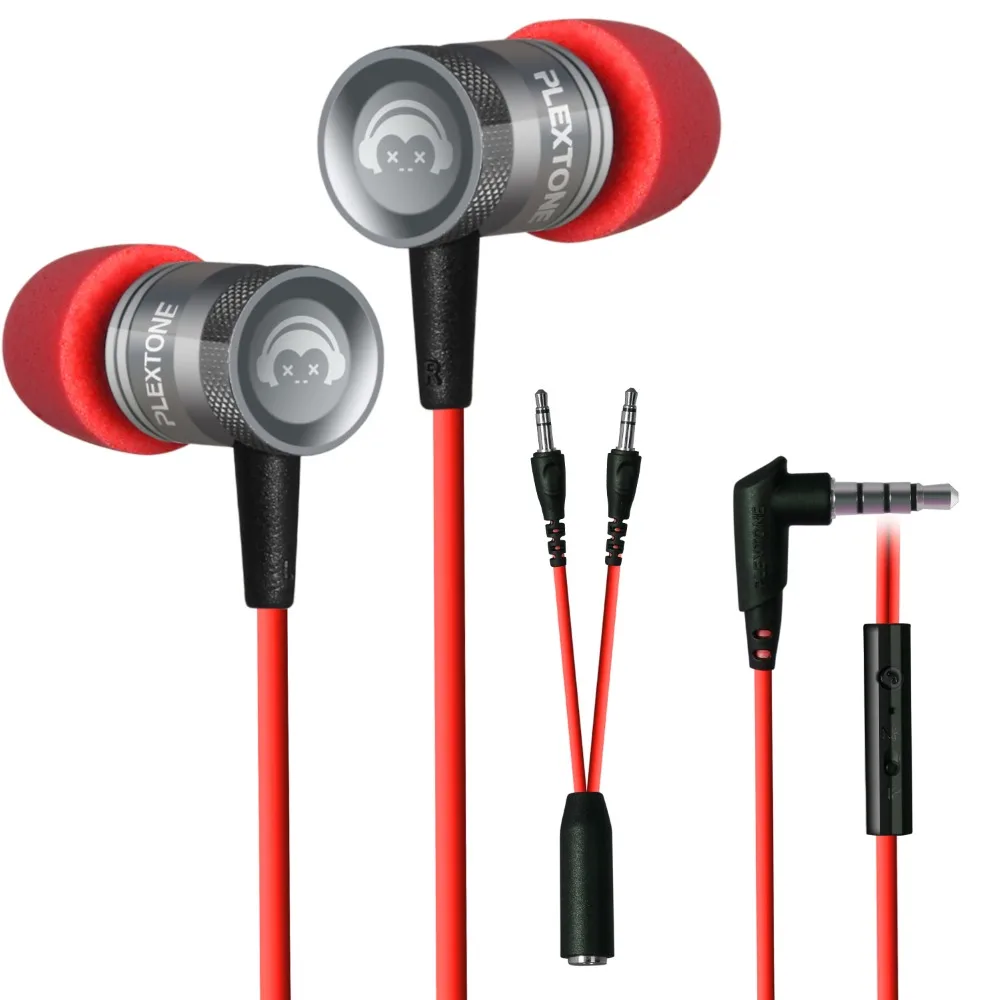Оригинальный plextone G10 Наушники с микрофоном Съемная HiFi Шум отмена в ухо для DJ