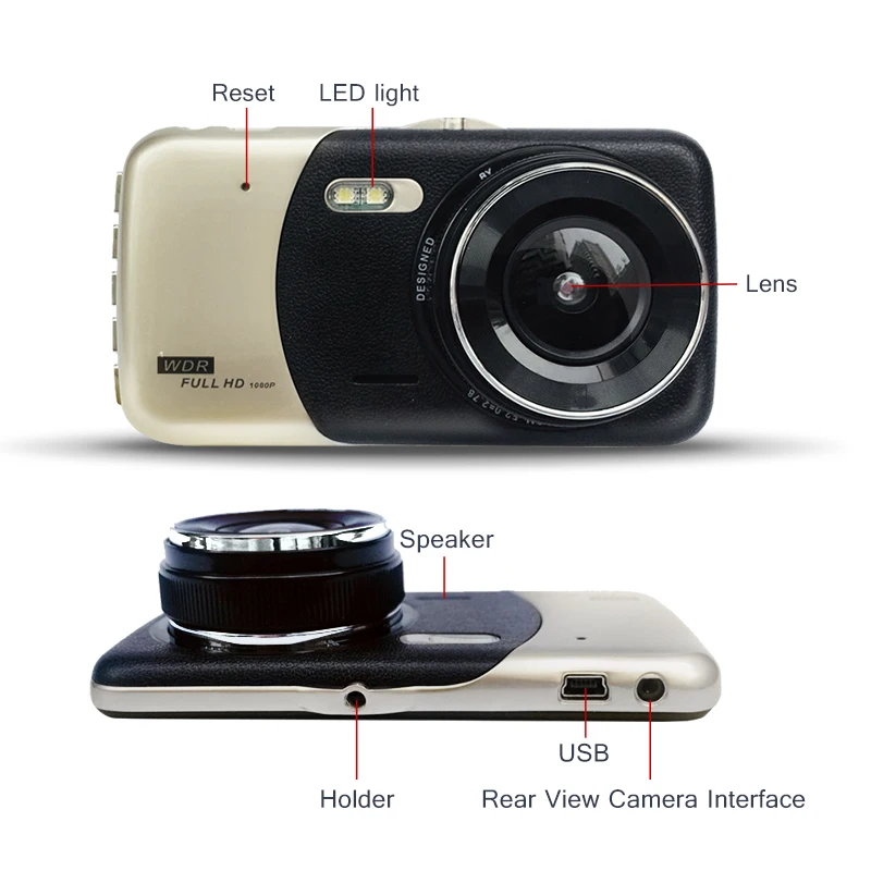 Full HD 1080P угол обзора 160° Регистратор с IPS экраном 4 дюйма лучший недорогой