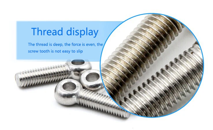 10-20pcs/lot DIN444 Stainless steel eye bolt M5/M6/M8/M10*25/30/35/40/45/50-150 swing bolts screws Movable Joint bolt Ring screw