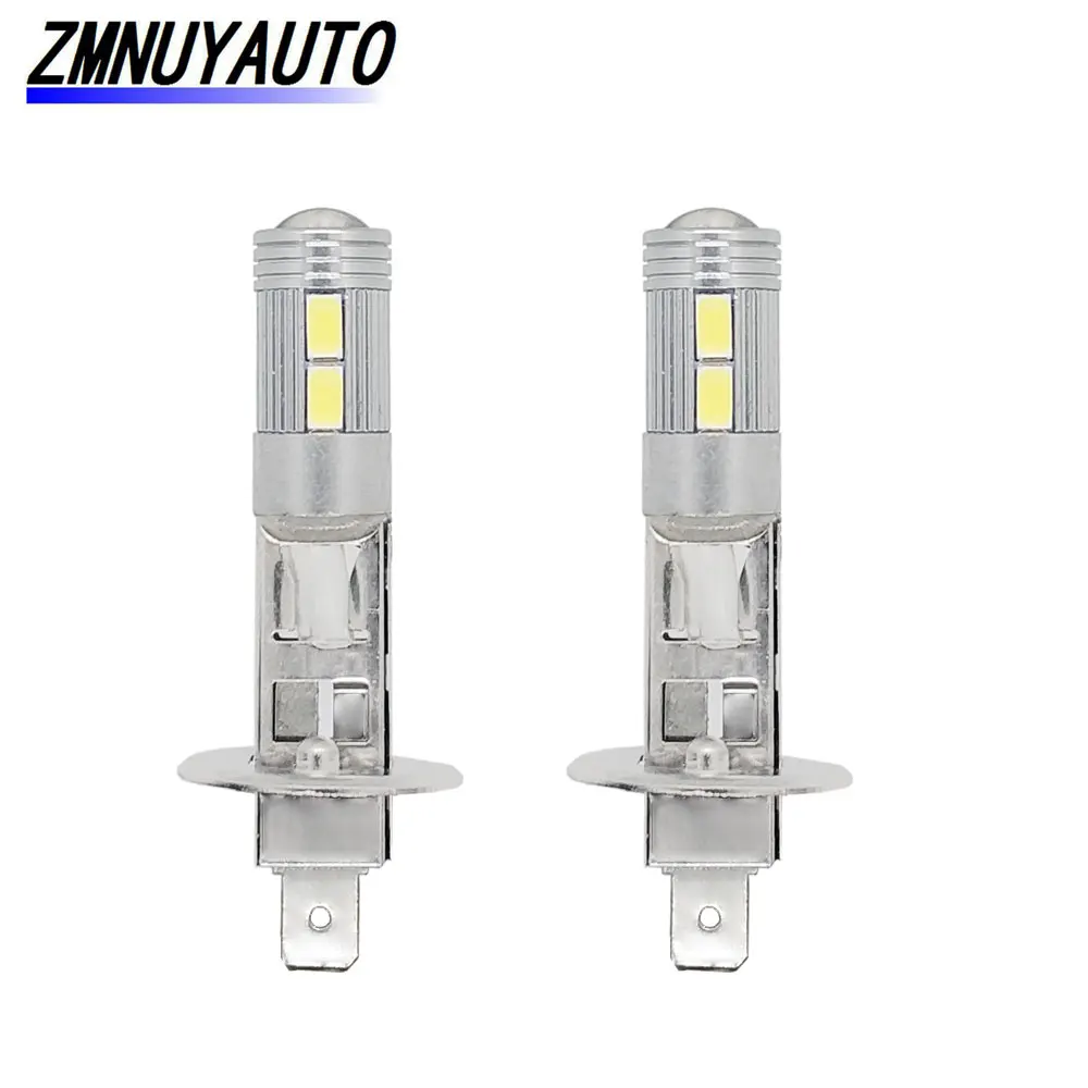 

2pcs Auto Lamp H1 Led Fog Light 10SMD 5730 Super Bright White Car DRL Daytime Running Lights Driving Bulb With Lens 12V 6000K