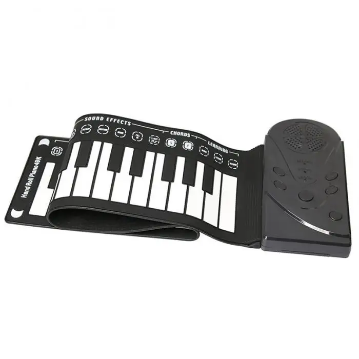 Портативная Гибкая цифровая клавиатура фортепиано 49 клавиш мелодии ритмы электронные свернутые пианино игрушки KH889