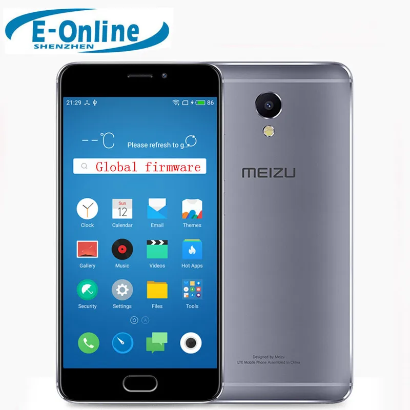 Оригинал Meizu M5 Примечание Helio P10 Восьмиядерный глобальной прошивки мобильный