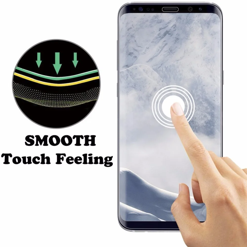 3D изогнутое закаленное стекло с полным покрытием для Samsung S8 S9 Plus Защитная пленка
