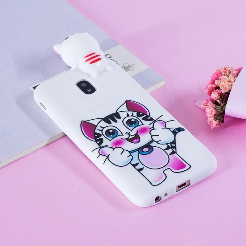 For Coque Samsung Galaxy J3 2017 Case 3D Cartoon Cat Panda Soft Silicon TPU Back Cover J330 Pro EU Version |