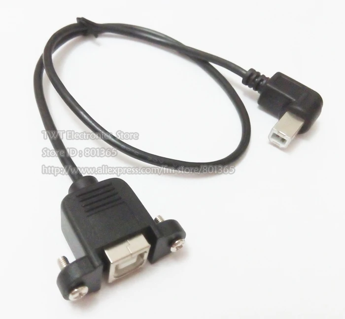 Бесплатная доставка 90 градусов угловой удлинитель USB B штекер гнездо с винтовым