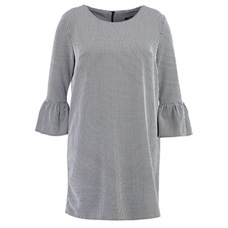 VWMYQ Plus Size Striped Dress Women Big Clothing Butterfly Long Sleeve O-Neck Large Sizes Casual Straight 4XL 5XL 6XL | Женская одежда