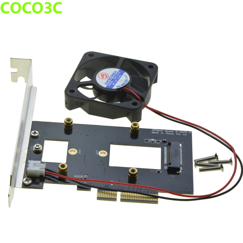 M Key M.2 SSD Adapter for SAMSUNG 950 PRO SM951 NGFF PCI express slot to Desktop PCIe 4x Card with Fan Coolling | Компьютеры и офис