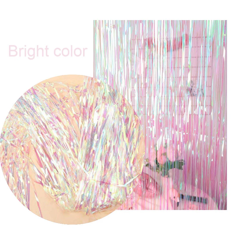 2 м Радужный фон шторы из фольги для фотосъемки товары дня рождения украшение