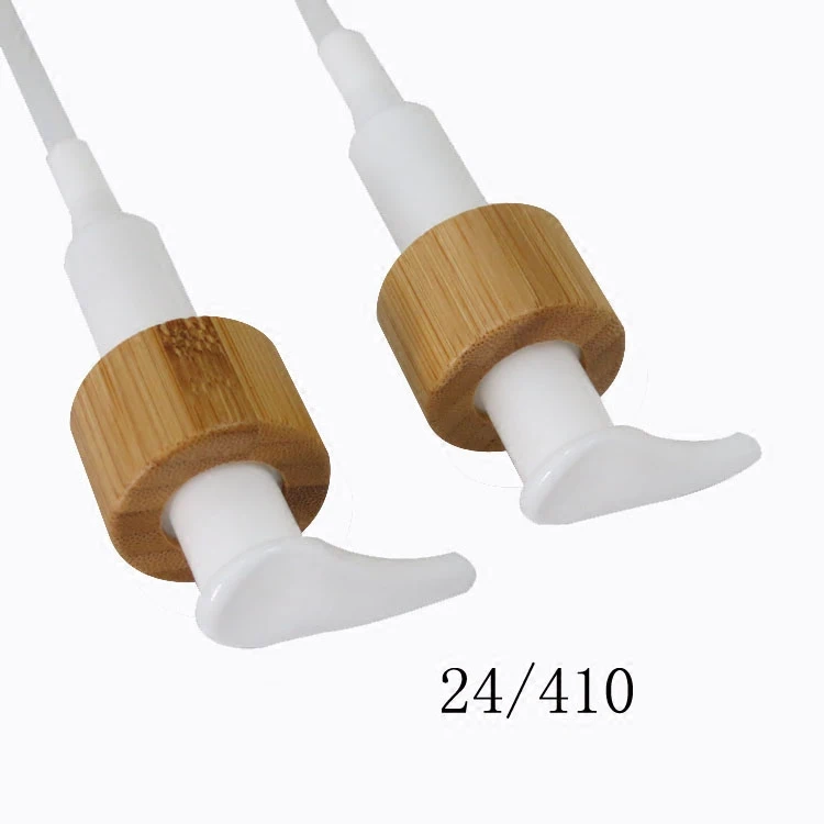 

10pcs 24/410 white bamboo shower gel/body wash/lotion packaging bottle cap press pump head cover lid cosmetic accessories tools