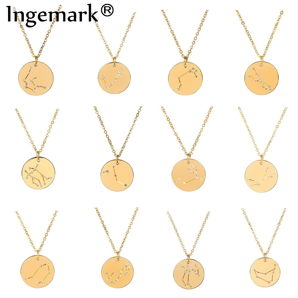 Ingemark 12 Зодиак подвеска Созвездия ожерелье чокер подарок на день рождения