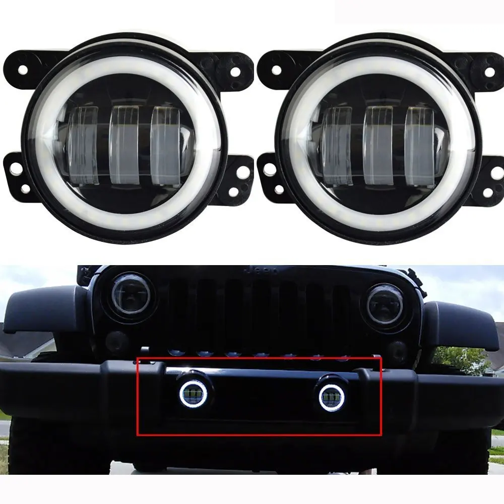 

2pcs 4inch 30W Front Bumper 4" Led Fog Lamp for Jeep Wrangler JK CJ TJ 2007-2015 DRL Lamps