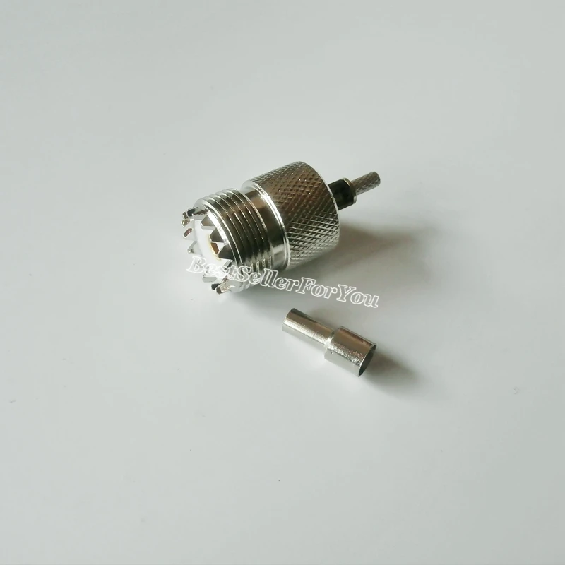 1 шт. UHF гнездовой разъем SO239 RF коаксиальный обжим окна для RG316 RG174 прямой никель |
