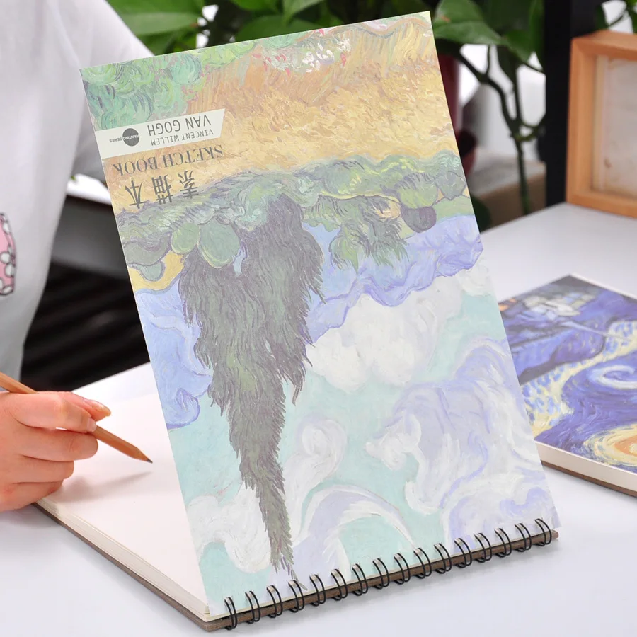 YOOFUN Ван Гог Живопись серии альбом для рисования A4 пустые эскизы книги для рисования эскиз спираль 1 шт