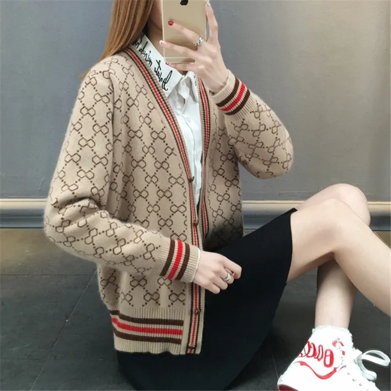 Sweater Cardigan Women 2019 Autumn New V-Neck Single-Breasted Knitwear Spring Loose Coat Long Sleeve Joker Ladies Lj160 |