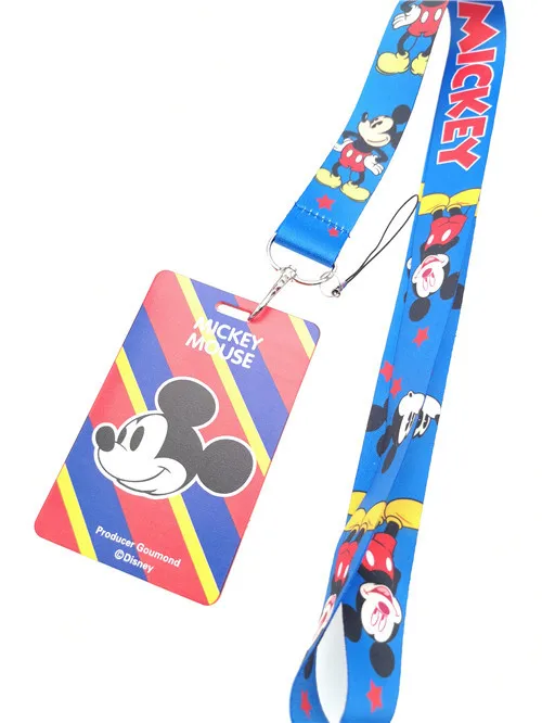 K 1 шт. Мультяшные Микки, Дональд Дак goofy держатель карты из ПВХ идентификационный значок с нашейные Ремешки ремешок карты идентификатор автомобиля держатели с брелок - Цвет: K