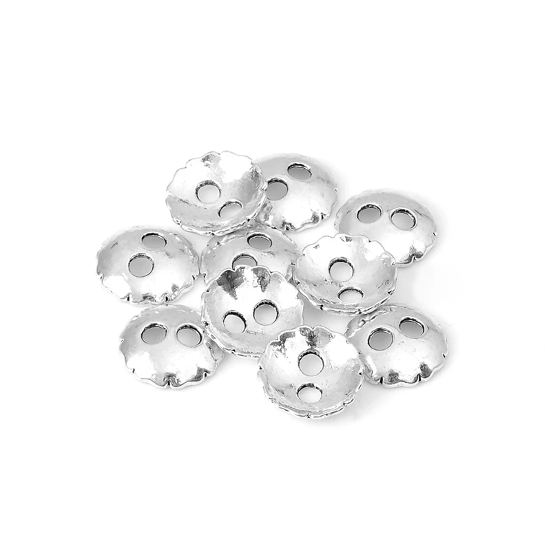 10 шт./лот античное посеребрение цинковый сплав Плоская Круглая разделительная