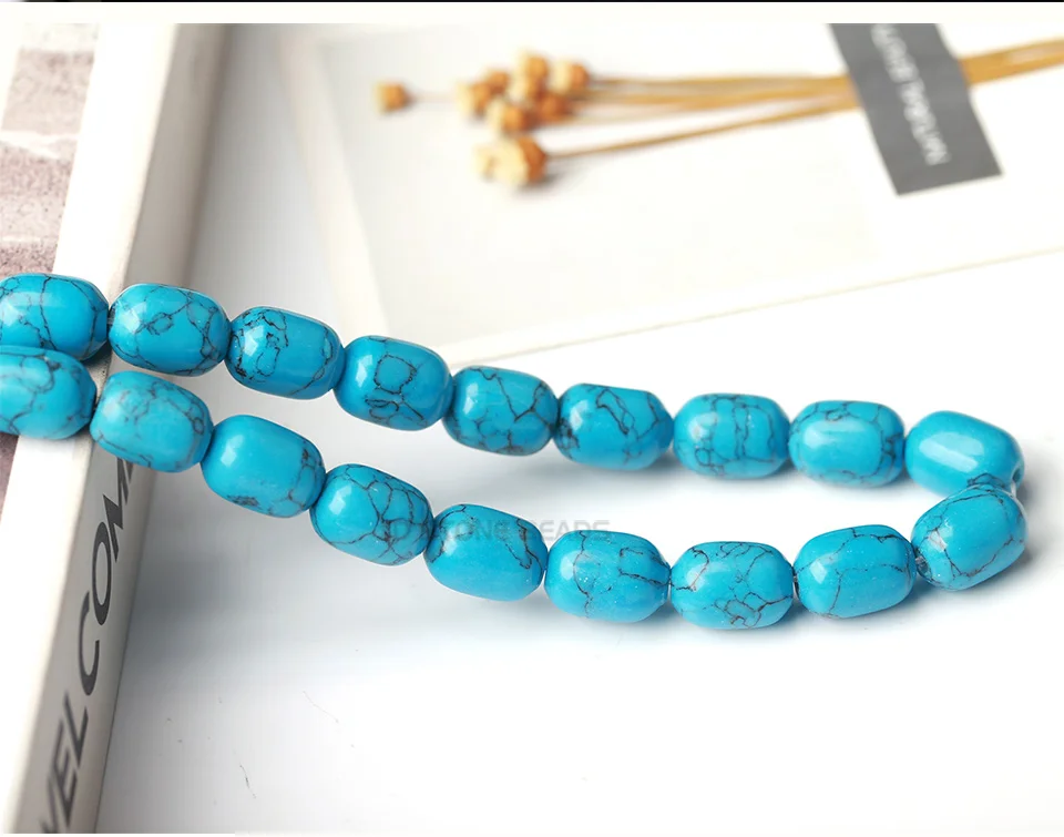 Howlite Бирюзовый Камень баррель свободные бусины драгоценный камень DIY ведро бусины браслет ожерелье Поиск аксессуаров для изготовления ювелирных изделий