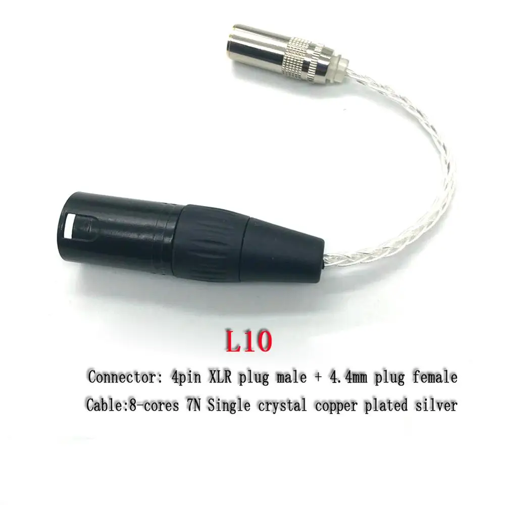 Free Shipping Haldane 8Cores 7N OCC Silver Palted 4Pin Balanced XLR Male to 4.4mm Female Audio Adapter Cable |