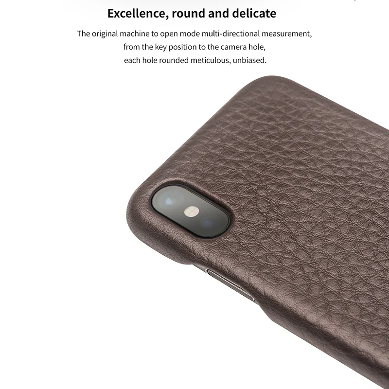 

QIALINO Genuine Leather Back Cover for iPhone X/Ten Handmade Luxury Fashion Ultra Thin Phone Case for iPhoneX for 5.8 inch