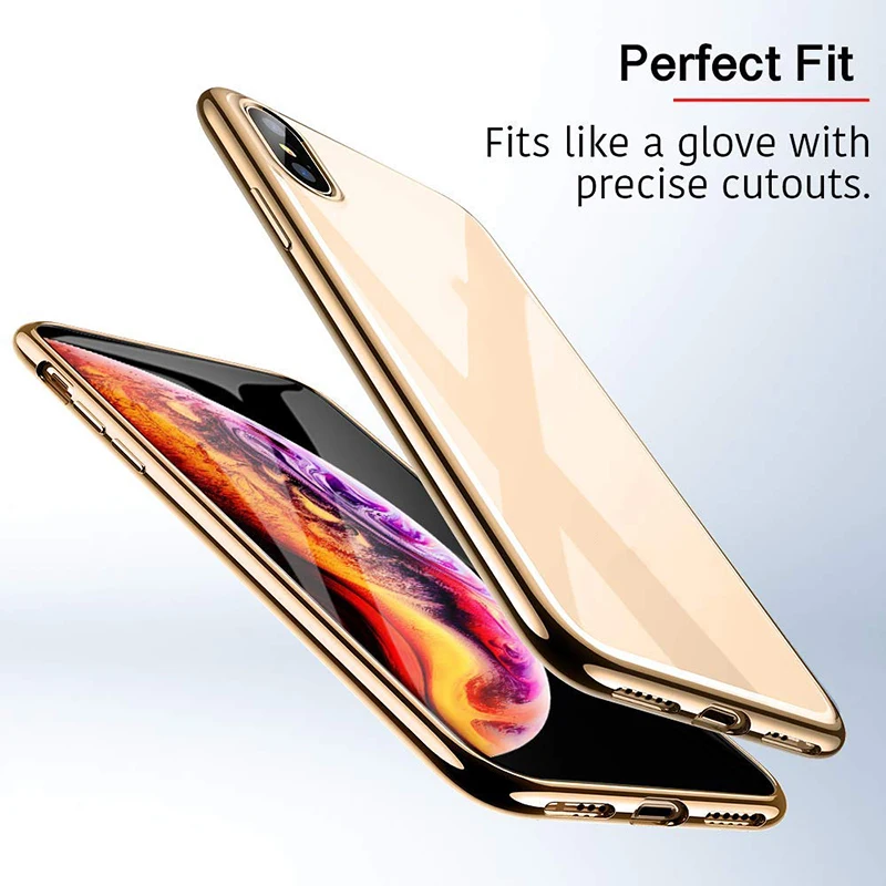Suntaiho for iPhone Case 7 Plating Edge Phone For 6s iphone XR Xs Max case Glass Back phone Cover 8 Plus |