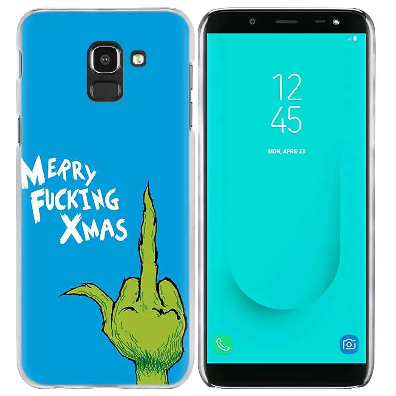 Чехол Жесткий ПК для Samsung Galaxy J2 J3 J4 J5 J6 J7 J8 премьер-плюс зеленый Гринч Рождество Coque