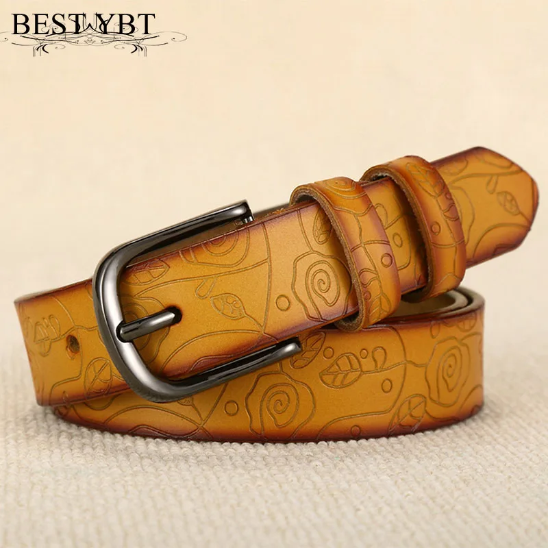 

Best YBT Women belt fashion retro high quality Imitation leather Alloy pin buckle belt trend casual Women cowboy belt