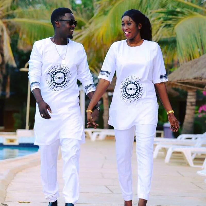 Африканские платья для женщин мягкий материал белый цвет мужчин и