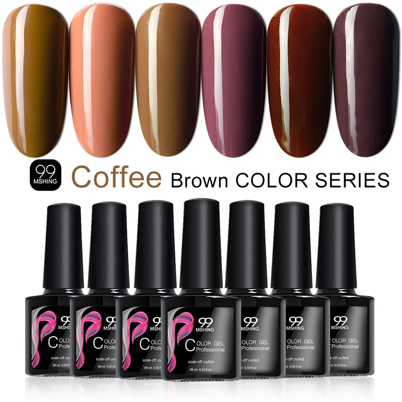 Mshing99 УФ гель лак для ногтей 8 мл серый кофейный Гель замачиваемый Vernis