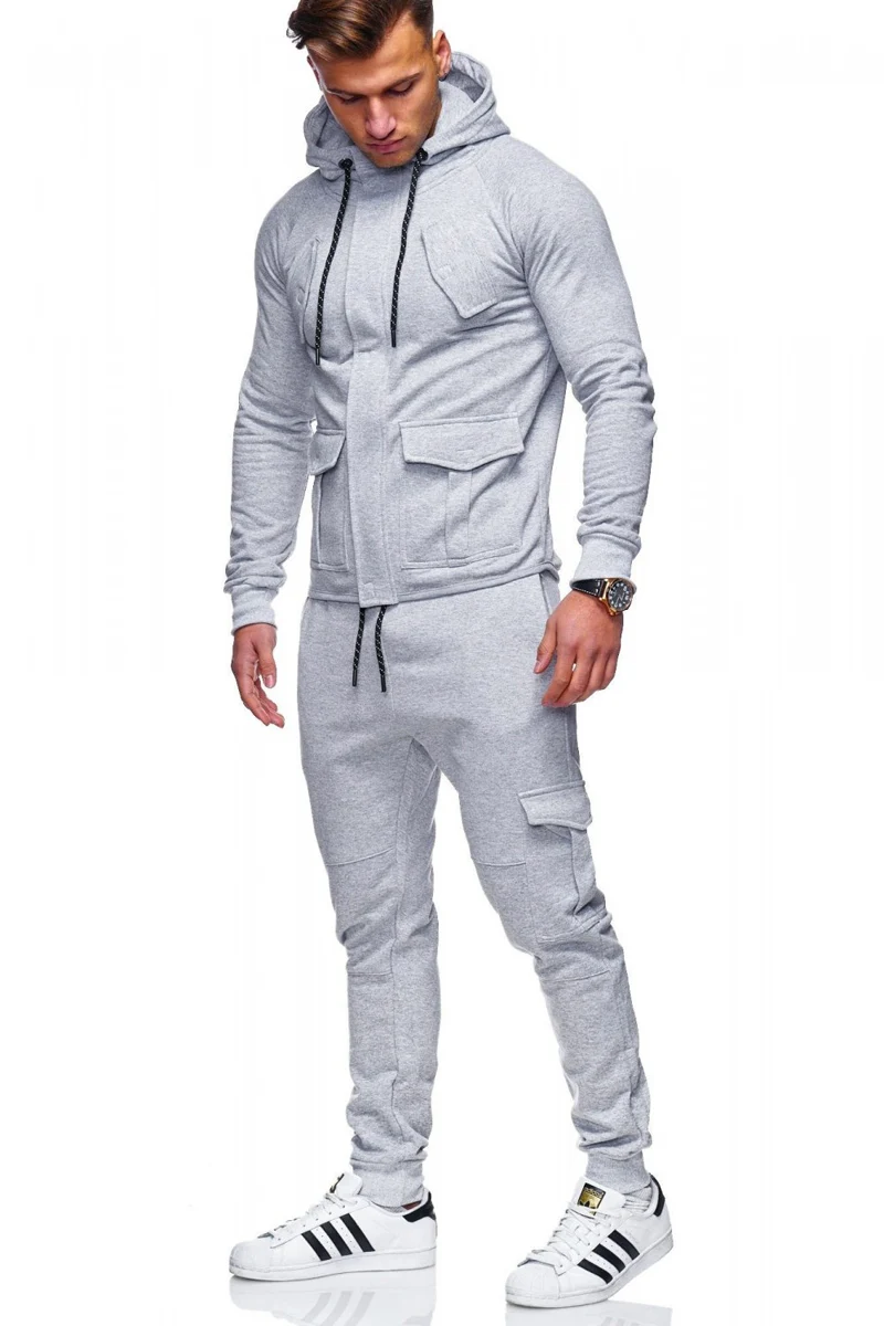 PADEGAO Brand high quality 2019 men autumn and winter Men's Sets hooded fashion casual fitness wear sports set | Мужская одежда