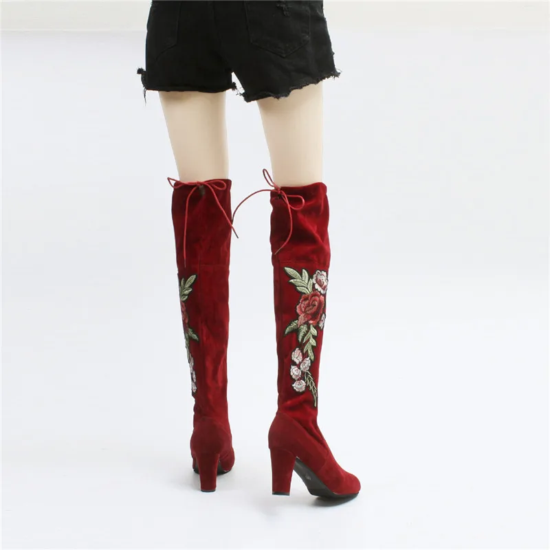 2018 Сапоги выше колена зимние теплые женские сапоги с круглым носком модные из